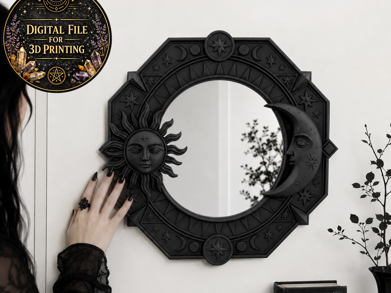 Goth Sun Moon Mirror Frame