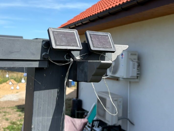 Solar Panel Mount for Pergola-Gazebo String Lights