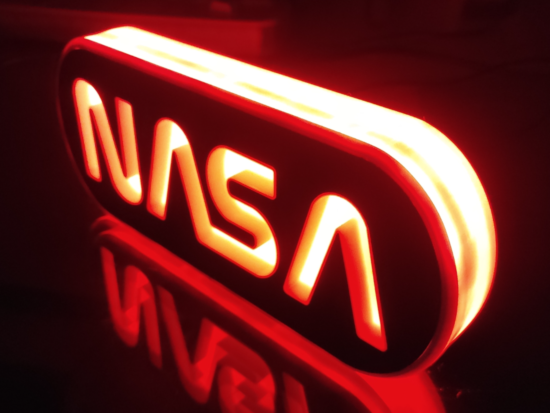 NASA Worm Logo LED Lamp Retro Space Light