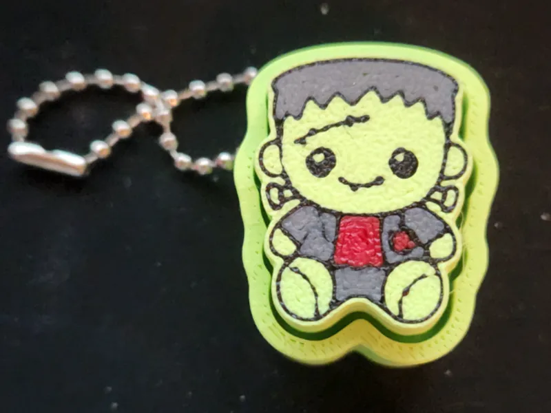 frankenstein's monster clicker keychain/ bag charm