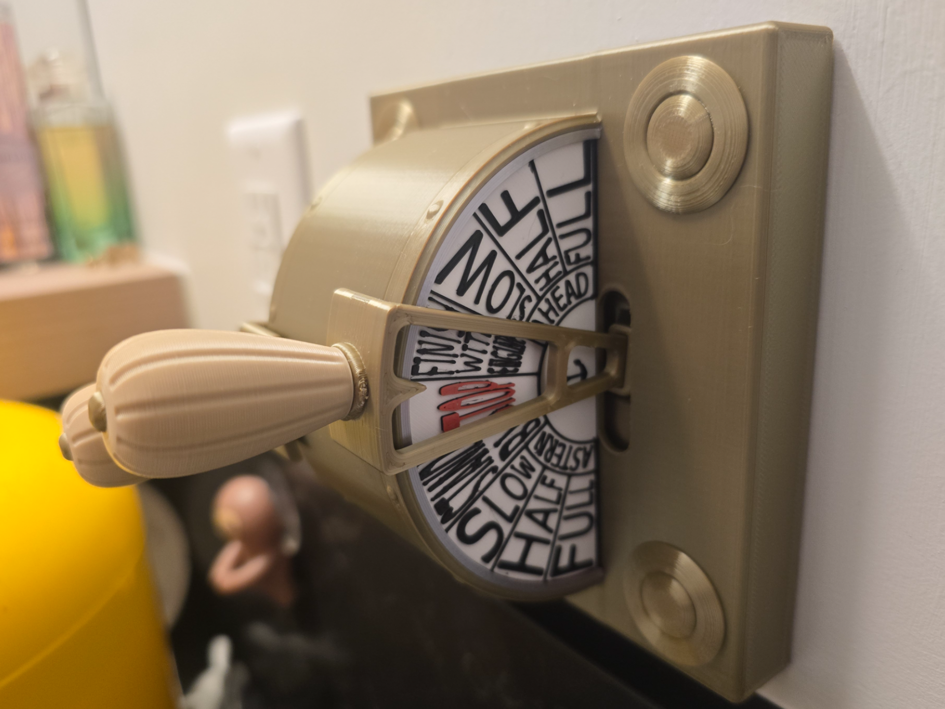 Ship engine order inspired light switch cover