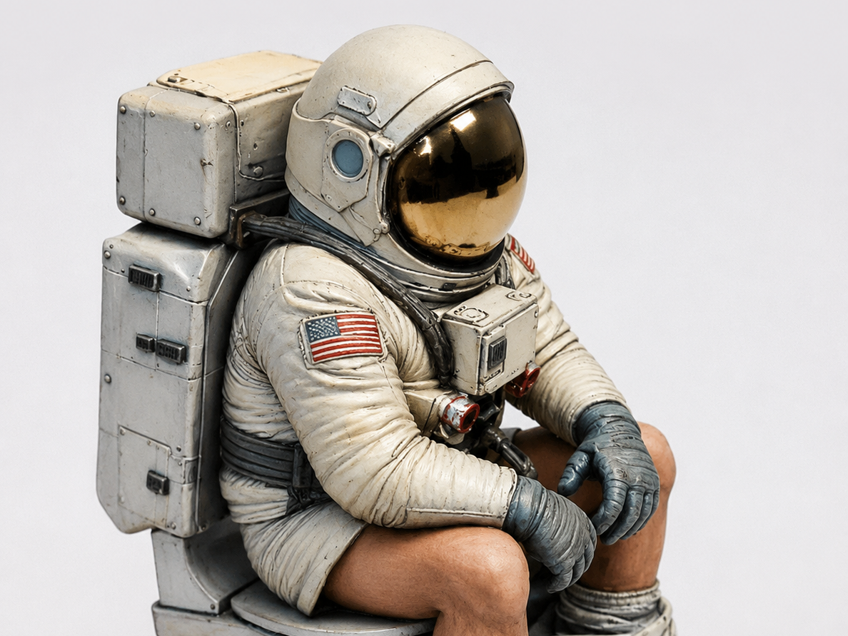 pooping astronaut figure