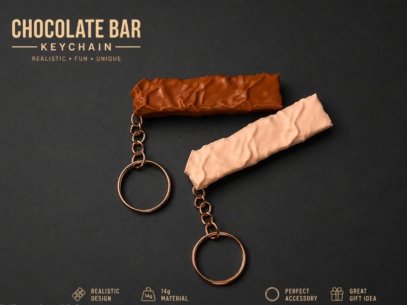 Realistic Chocolate Bar Keychain