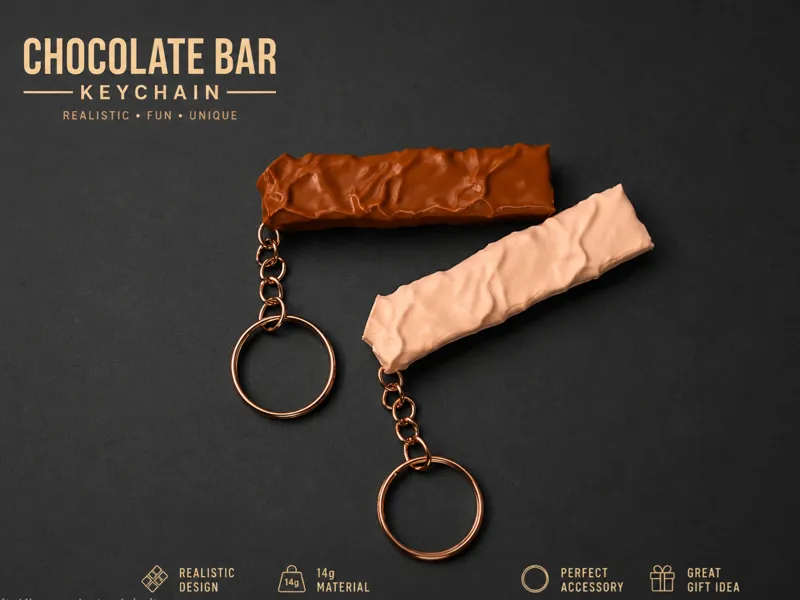 Realistic Chocolate Bar Keychain
