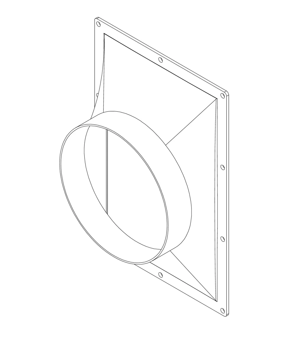 transition piece - round-to-square adapter - Free 3D Print Model ...