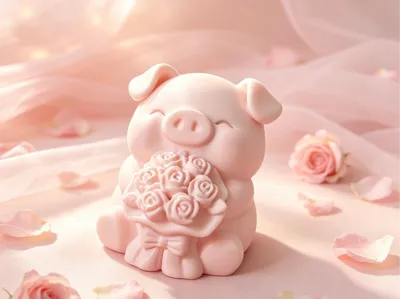 Rose Piggy Toy Ornament