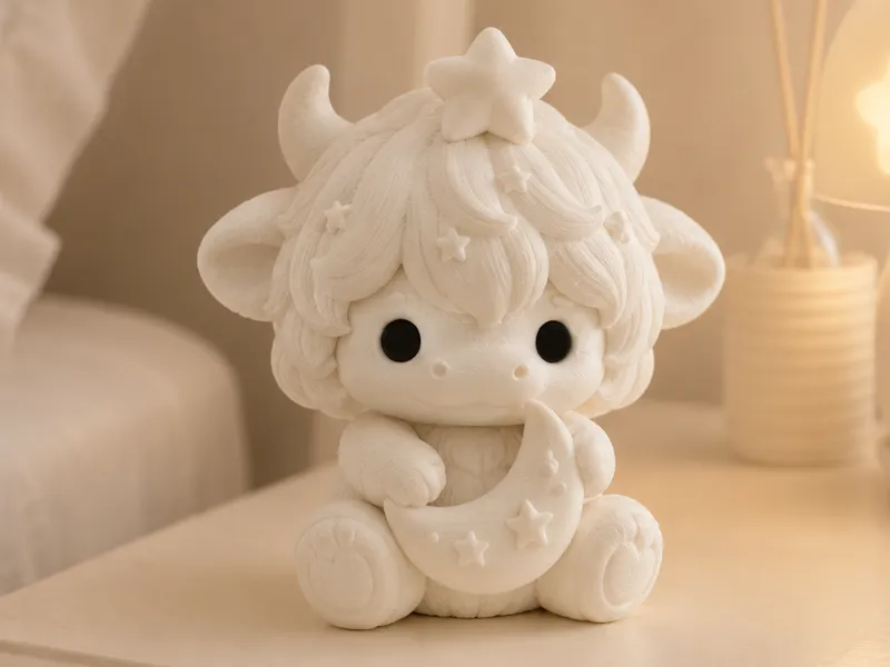 星月高地小牛摆件