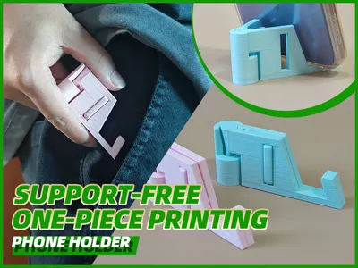 No Assembly Fast Print in Place No Supports Portable Foldable Simple Phone Stand