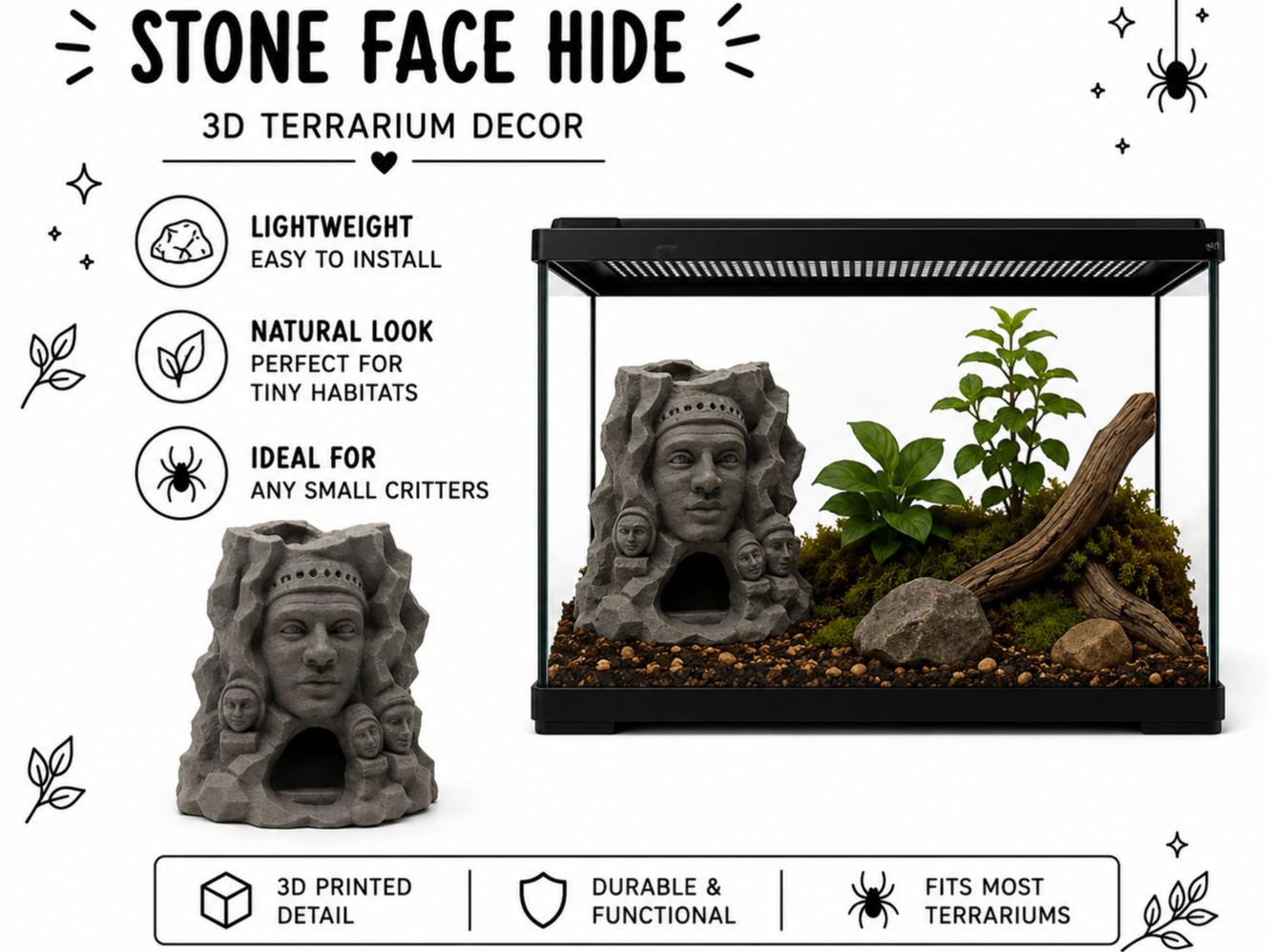 Mystic Stone Face Cave for Critter Habitats
