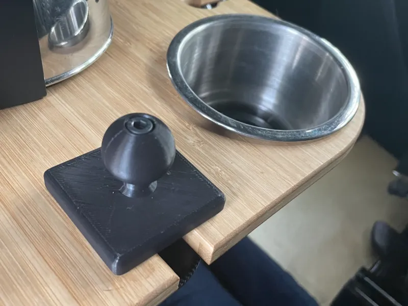 Ram mount for wood Sprinter shelf.