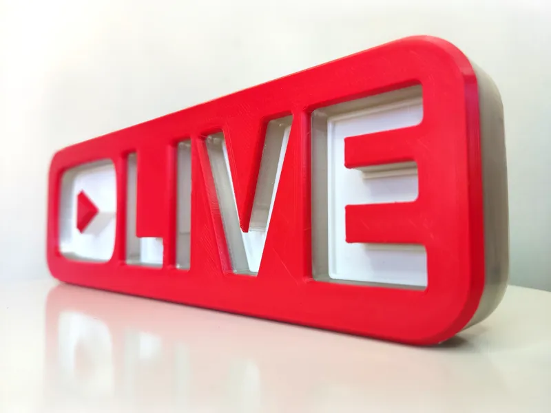 YouTube Live Play Button Led Light 