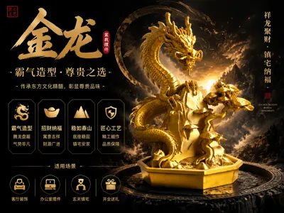 Majestic Golden Dragon Bonsai - Auspicious Dragon Gathers Wealth, Secures the Home, and Welcomes Blessings
