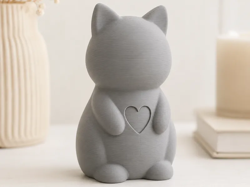 简约爱心猫咪摆件