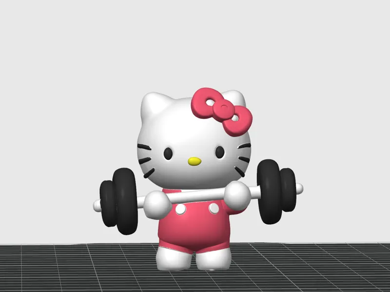 hello kitty 手办   举重运动的kt