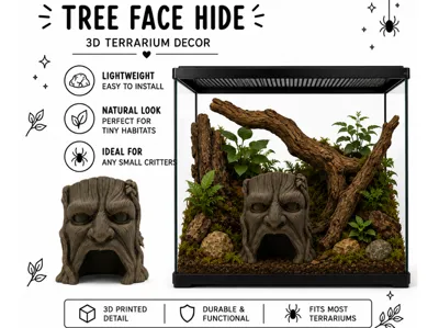 Tree Face Hide for Terrariums & Enclosures