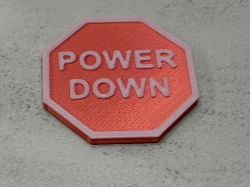 Power Down Sign for RoboRally