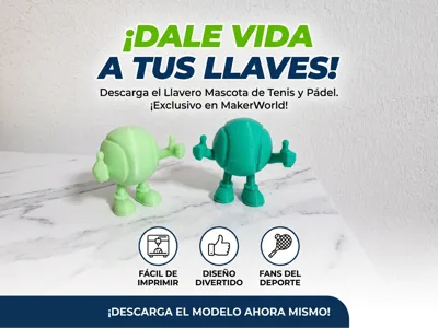 Tennis and Padel Mascot Keychain