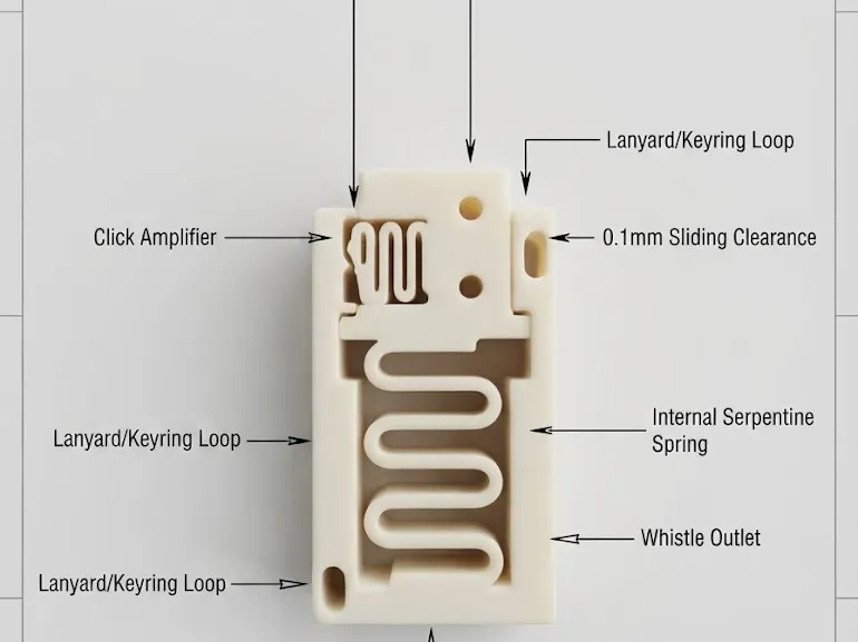 Fidget,Rattle Clicker & Whistle (Print-in-Place)