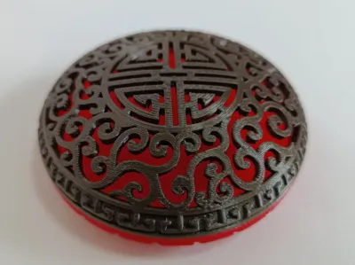 Exquisite Lacquer Carved Jewelry Treasure Box Incense Burner