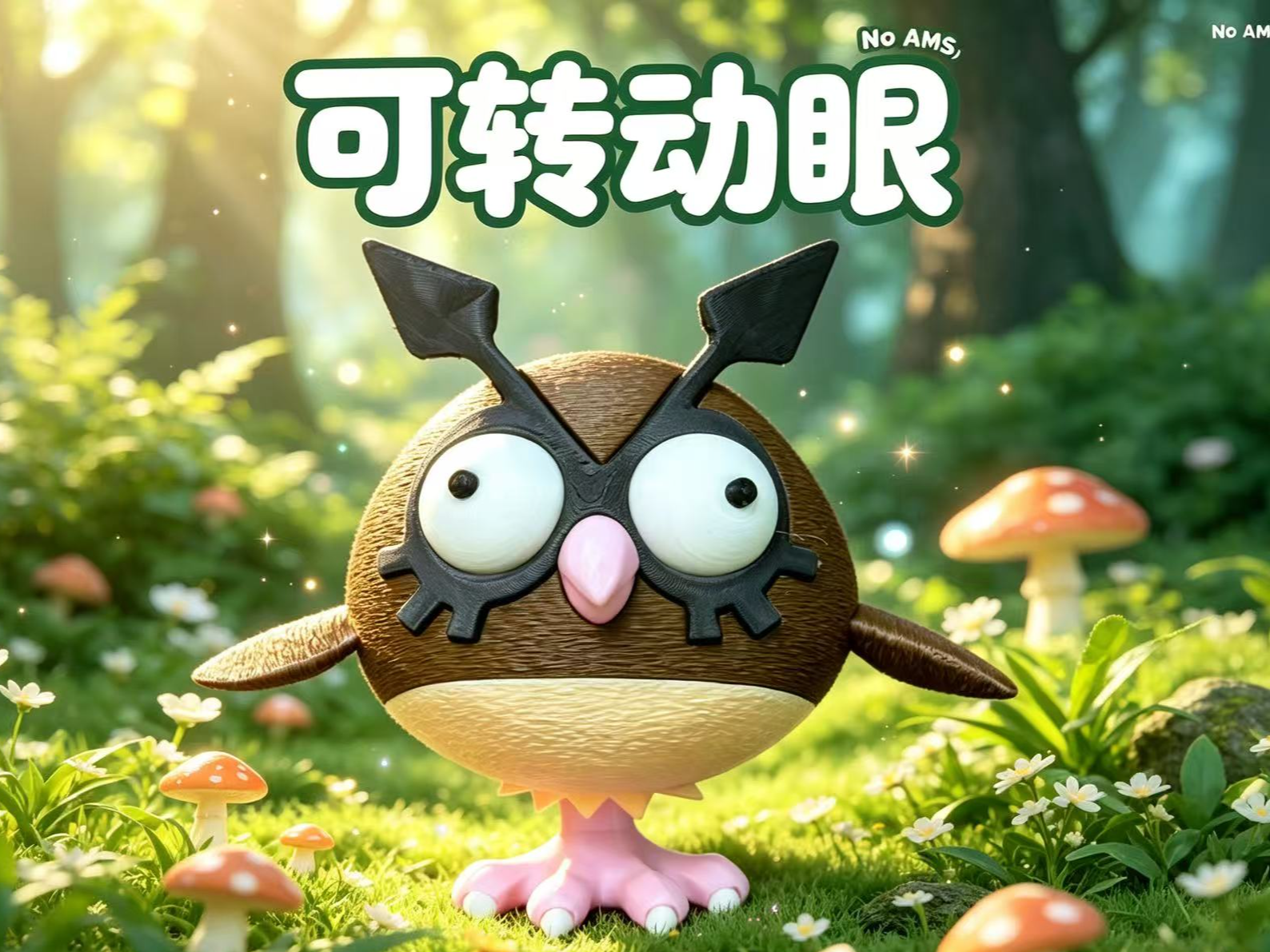 萌眼宝可梦 咕咕   可转动大眼（No Ams） 拆件分色