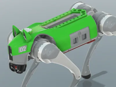 Karls Combine Unitree Go2 Rail, ears and Body Skin
