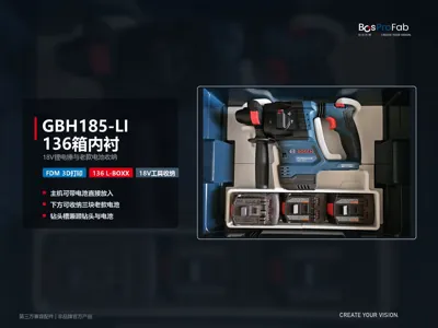 Bosch GBH185-LI 18V Rotary Hammer 136 L-BOXX Tool Case Insert / Drill Bit and Battery Storage
