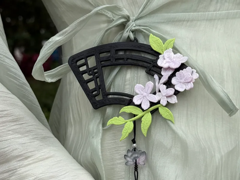 古风汉服配饰-腰间禁步（全网首发）扇形窗花中国风传统纹路-压襟/花朵枝叶元素