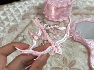 丘比特之箭 钥匙扣/情人节挂件 挂饰 爱心丝绸粉 弓箭 
