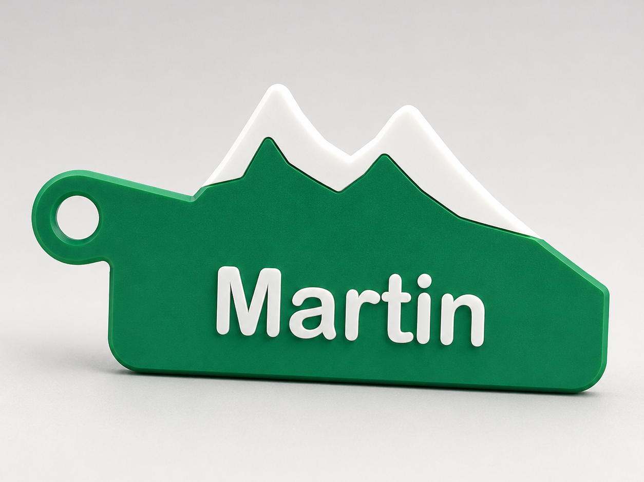 French Alps Mountain Parametric Keychain