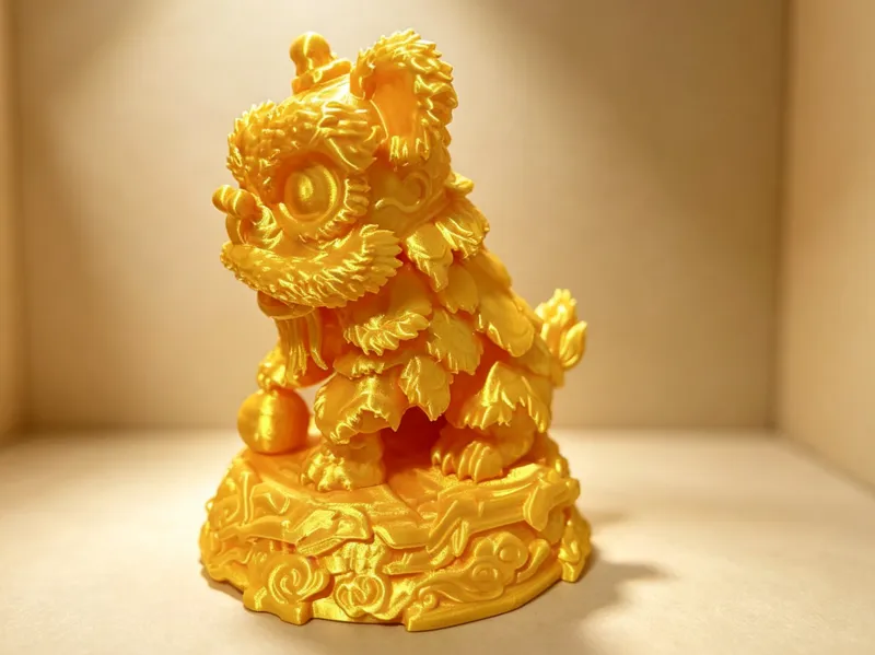 鎏金醒狮摆件