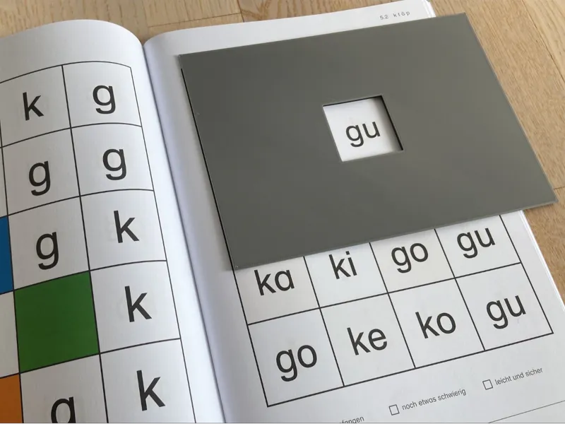 Lesen lernen IntraActPlus-Konzept Schablone A5