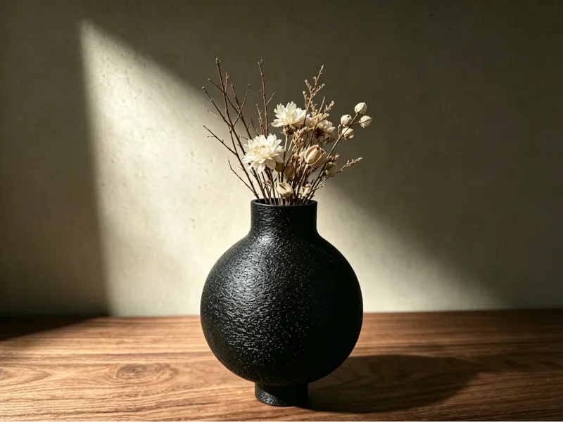 圆球粗纹桌面小花瓶