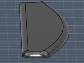 Plastic nail file base, beveled, half-moon shape