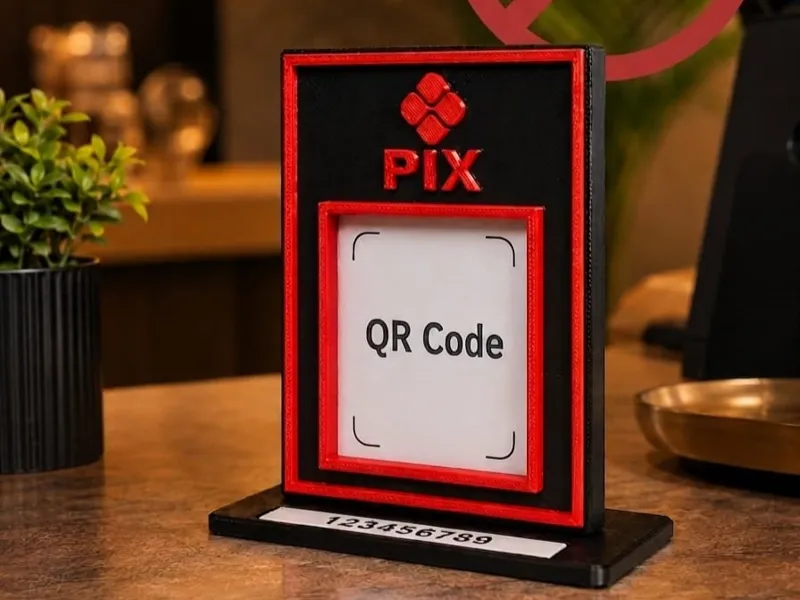Placa Suporte QR Code PIX Pagamento