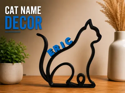 Eric Cat Name Decor - Modern 3D Printed Cat