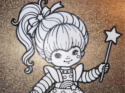 Rainbow brite paintable wall art