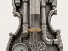 violin made from water pipes