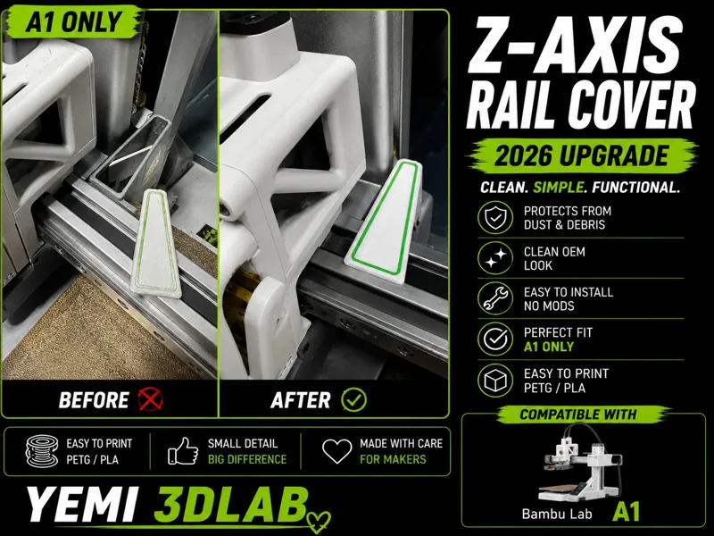 A1 Z-Axis Rail Cover 2026 Clean Protection Upgrade