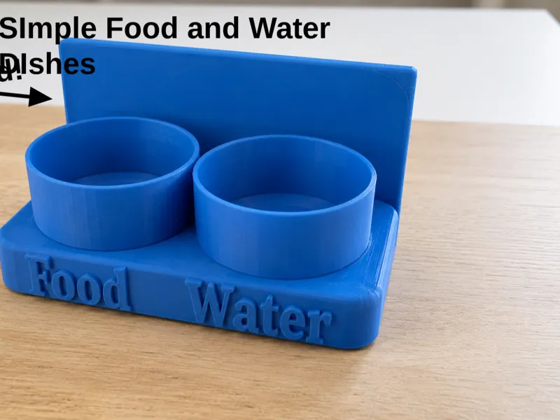 Simple Small Pet food and water dishes