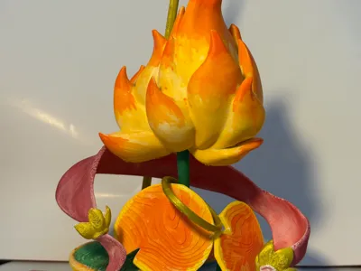 [Honor of Kings Farm] Lotus - Ou Ba, separated parts, no glue needed, with base
