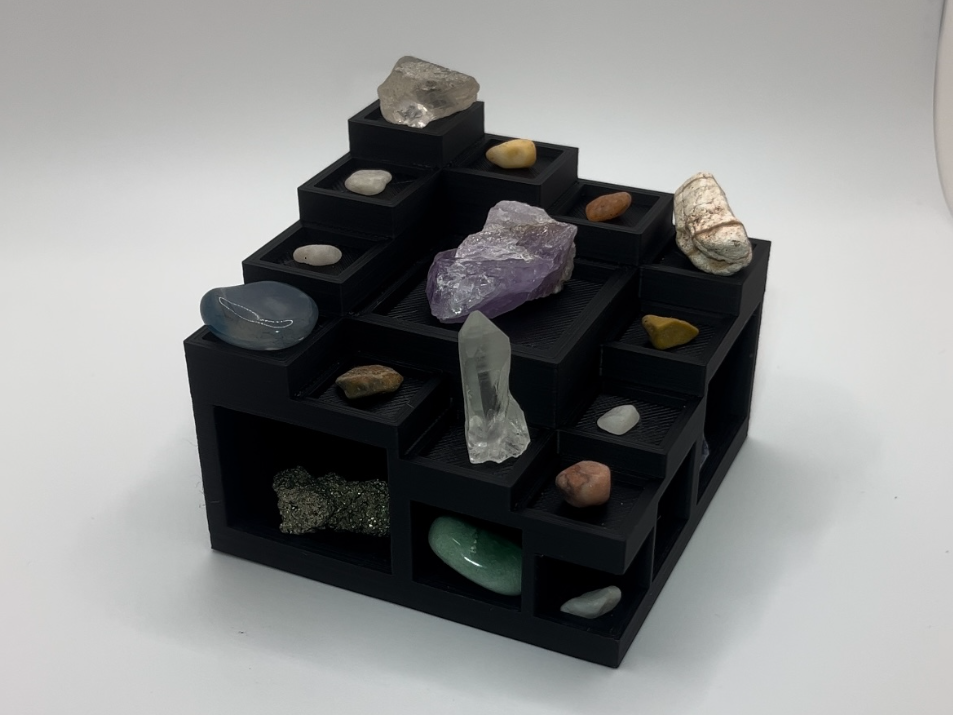 Tiered Crystal Display Stand with Storage