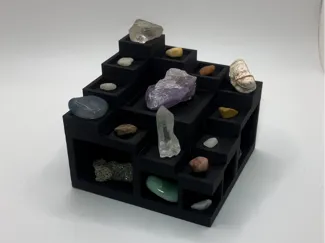 Tiered Crystal Display Stand with Storage