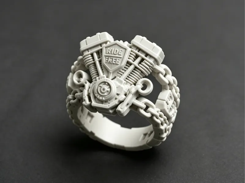 征途擎芯 | V-Twin Engine Biker Ring
