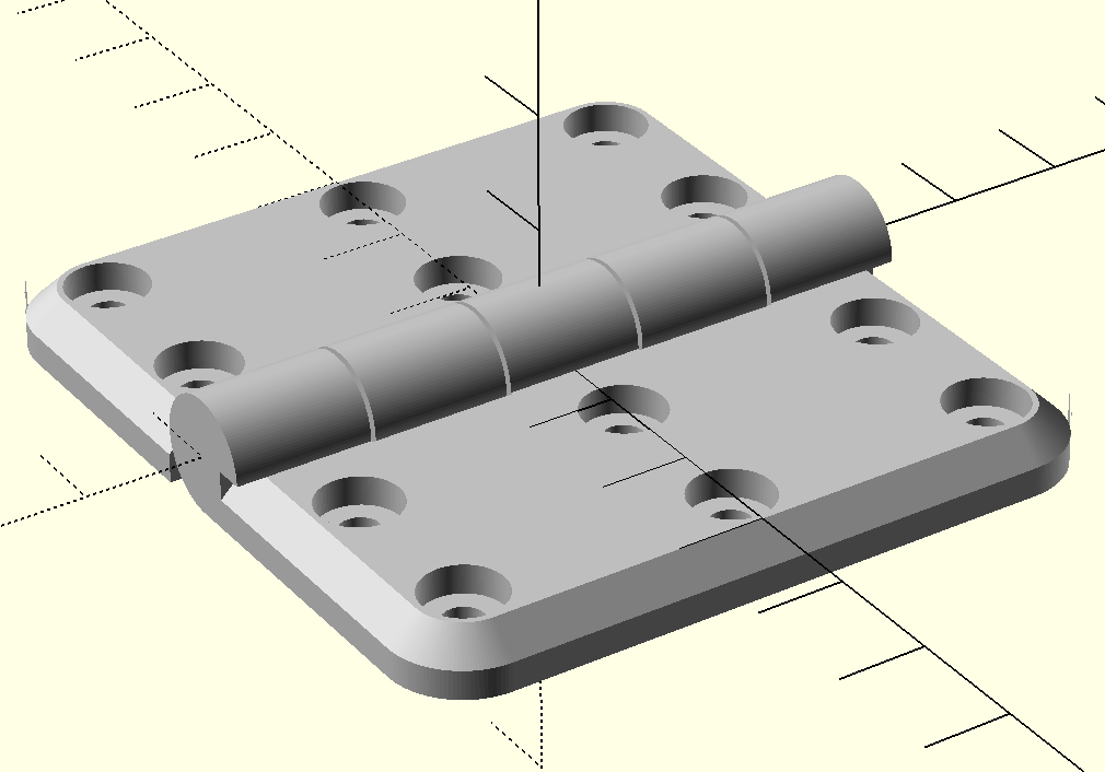 Parametric butt hinge with chamferable edge