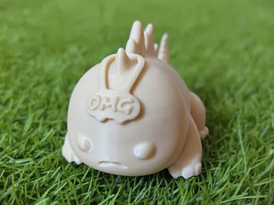 Melancholy Lying Beast Creative Figurine, Cute Small Dinosaur Cartoon Animal Ornament, Trendy Toy