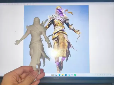 Game for Peace Lord of the Dunes - Tu Kamen Max-Level Red Outfit Mummy Game Skin Character Model Desktop Ornament
