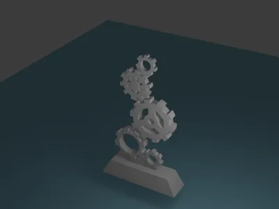 Engineering Gears Themed Plaque Trophy