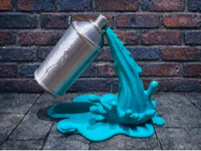 Spray Can 3D Print Model 2 pieces No AMS