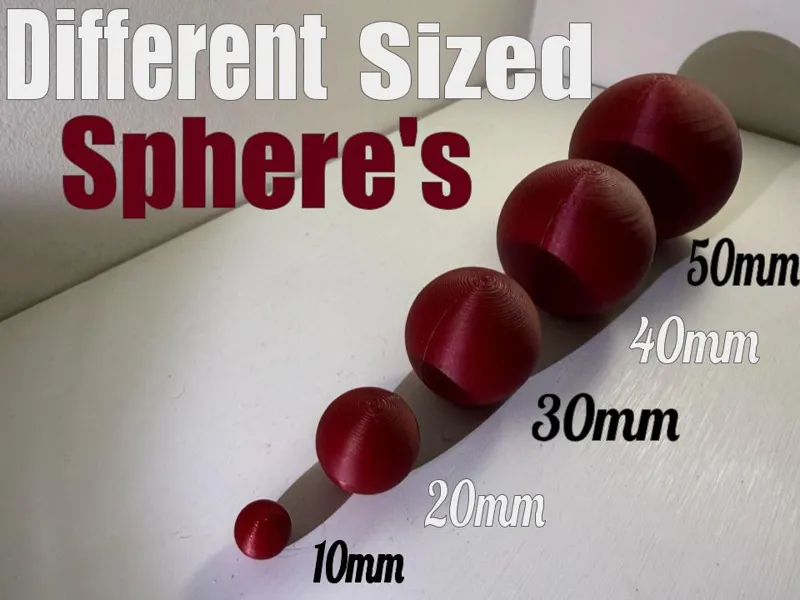 Different Sized Spheres (50, 40, 30, 20, and 10mm)