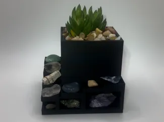 Planter with Crystal Display & Water Reservoir